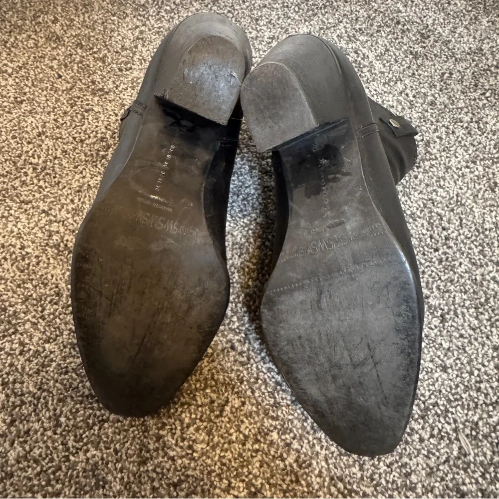 Stuart Weitzman Women’s Hipgal Leather Zip Ankle Western Booties Black Size 6.5 - Picture 9 of 10